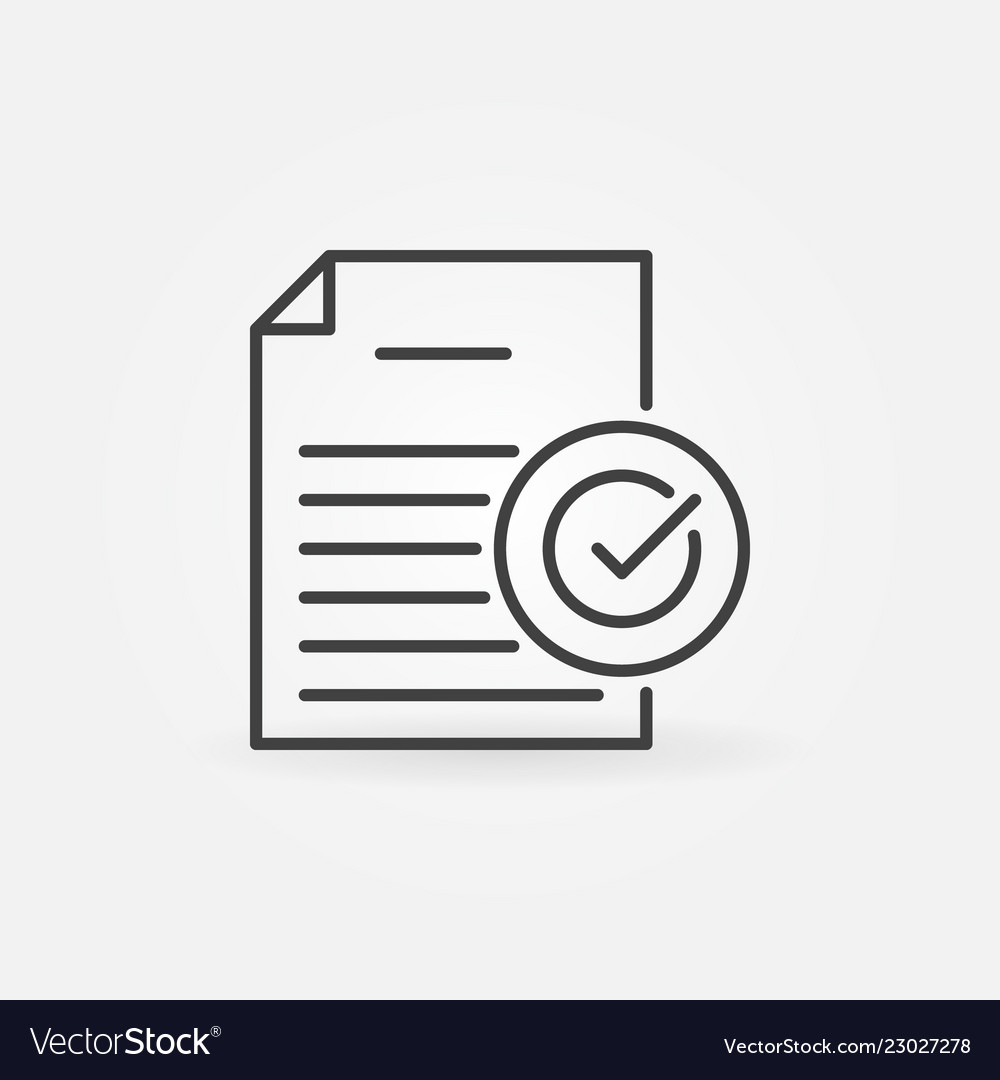 Document with check mark outline concept Vector Image