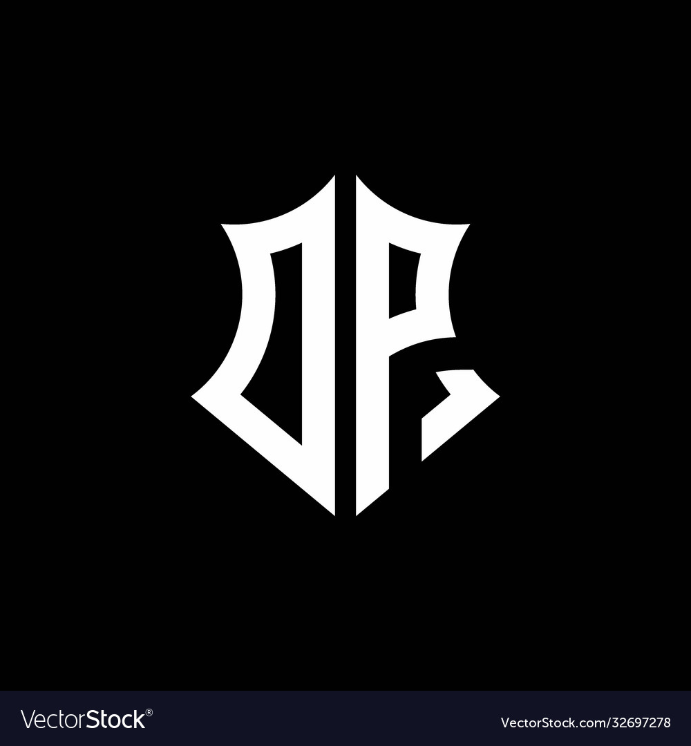 Dp monogram logo with a sharp shield style
