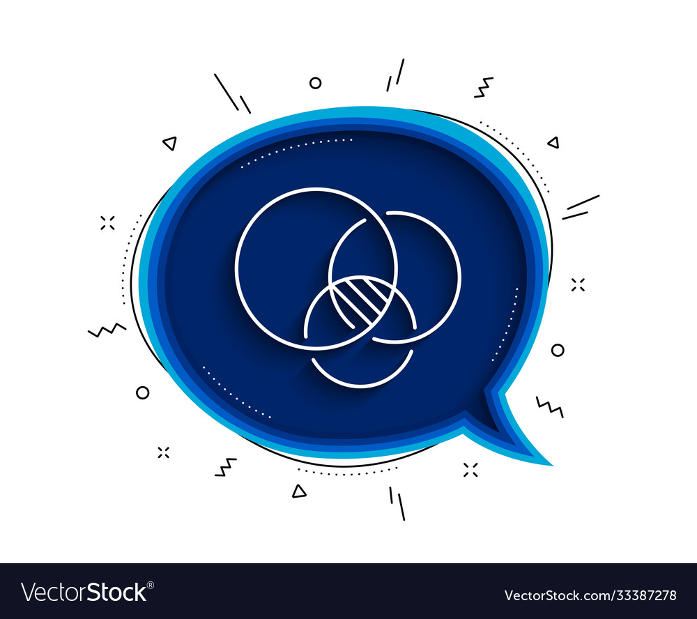 Euler diagram line icon eulerian circles sign