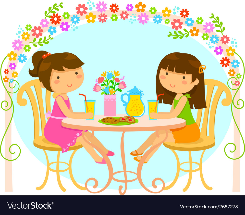 Girls relaxing in the garden