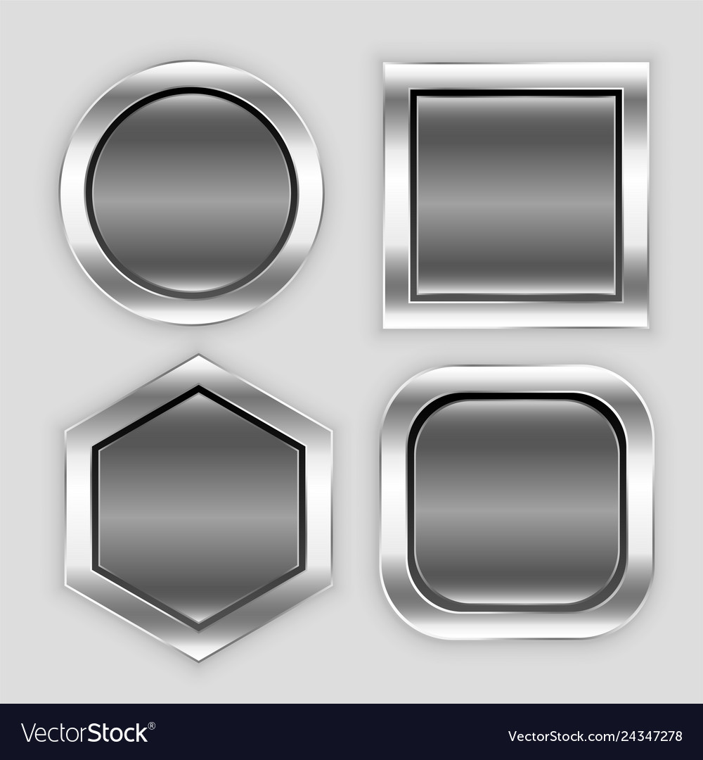 Glossy button icons in different shapes