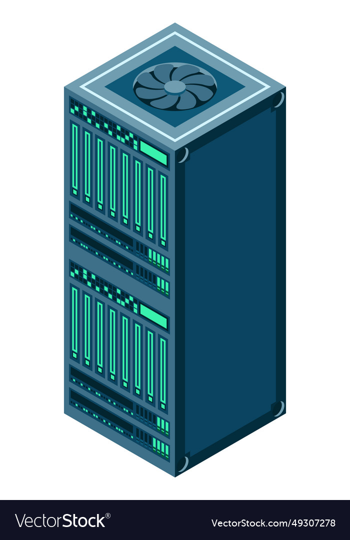Isometric server network room 3d computer Vector Image Isometric server network room 3d computer