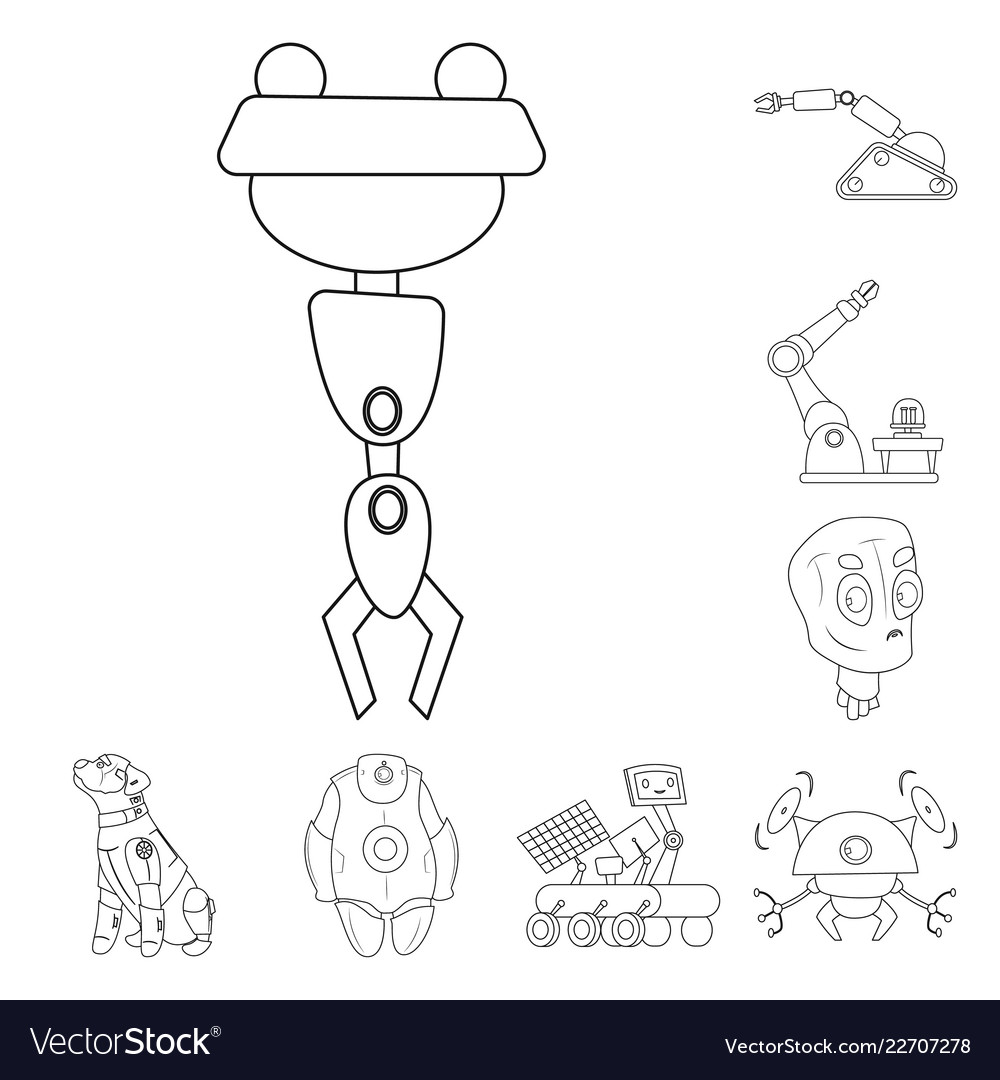 Robot and factory icon vector image Robot and factory icon