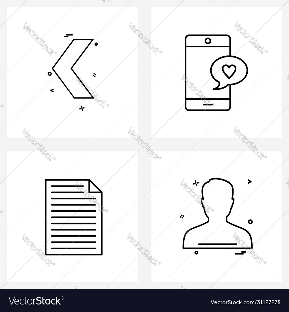 Set 4 simple line icons for web and print