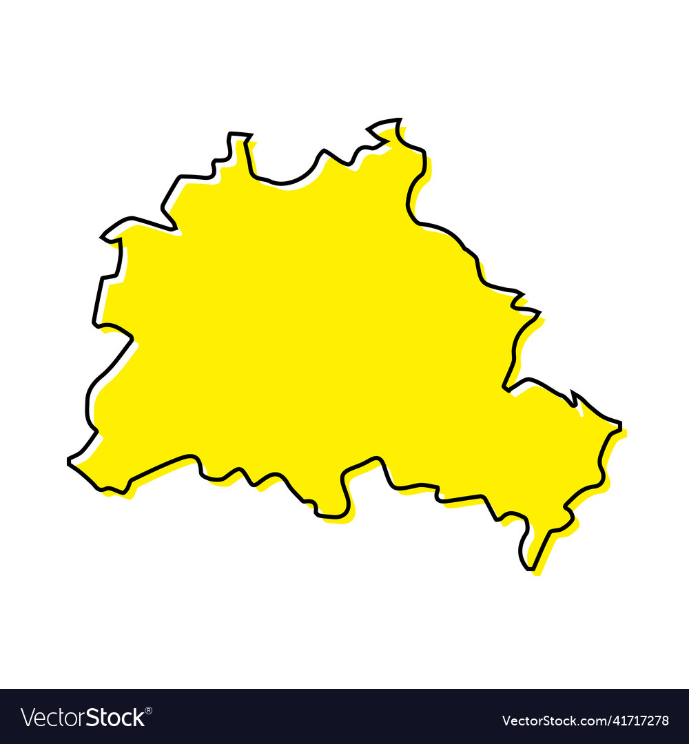 Simple outline map of berlin is a state germany Vector Image