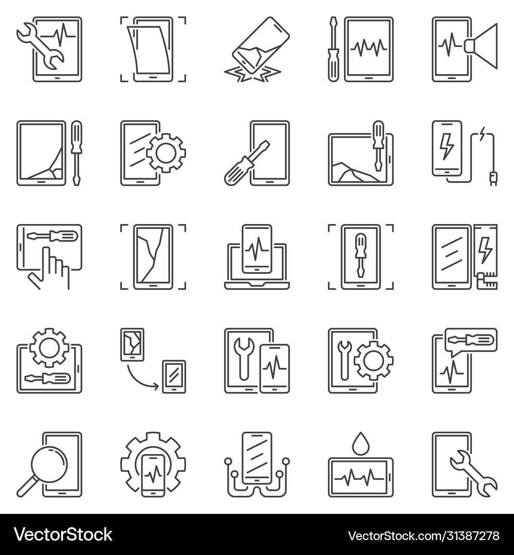 Smartphone and tablet repair concept Royalty Free Vector