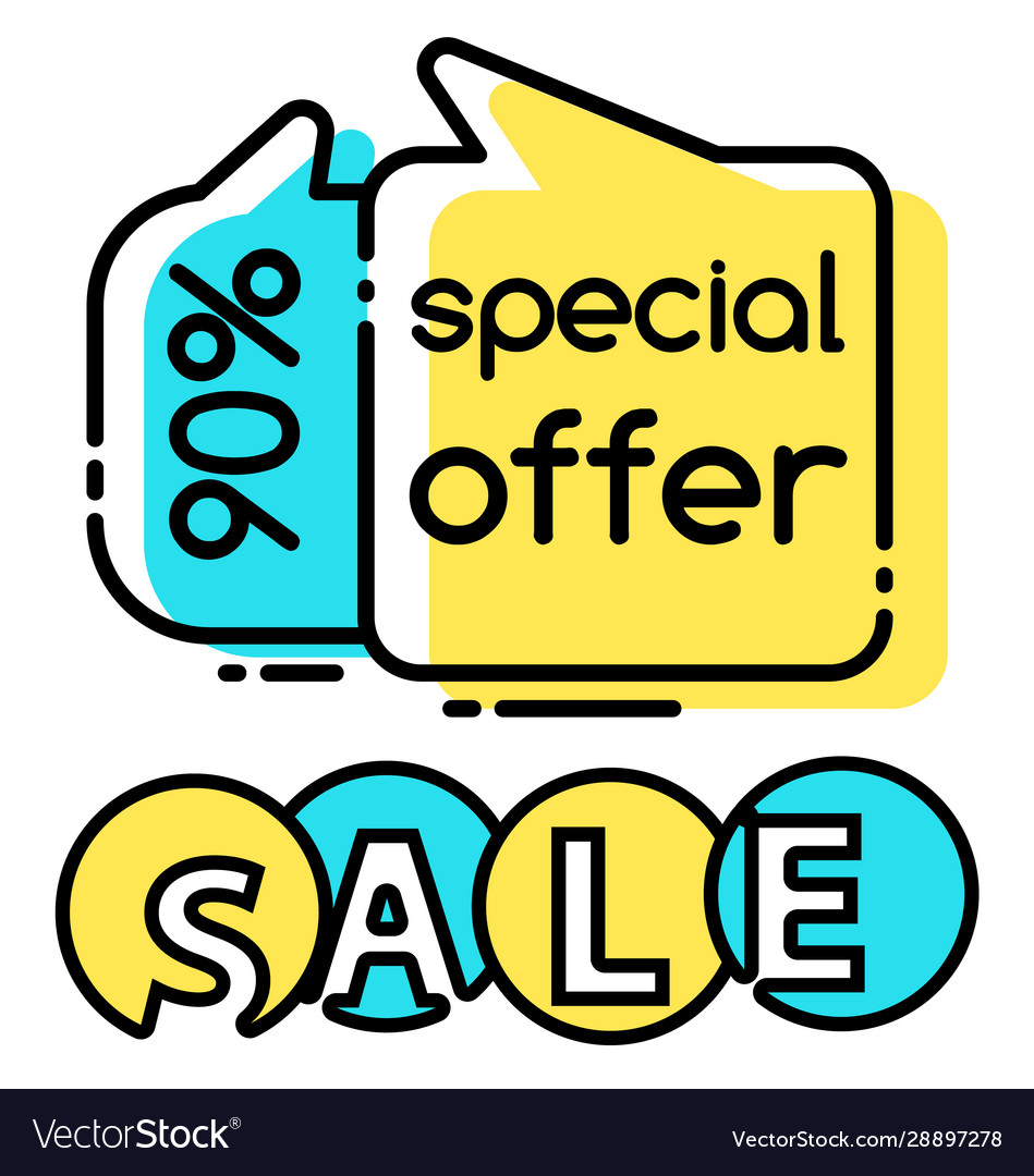 Special offer 90 percent discount sale on goods vector image Special offer 90 percent discount sale on goods
