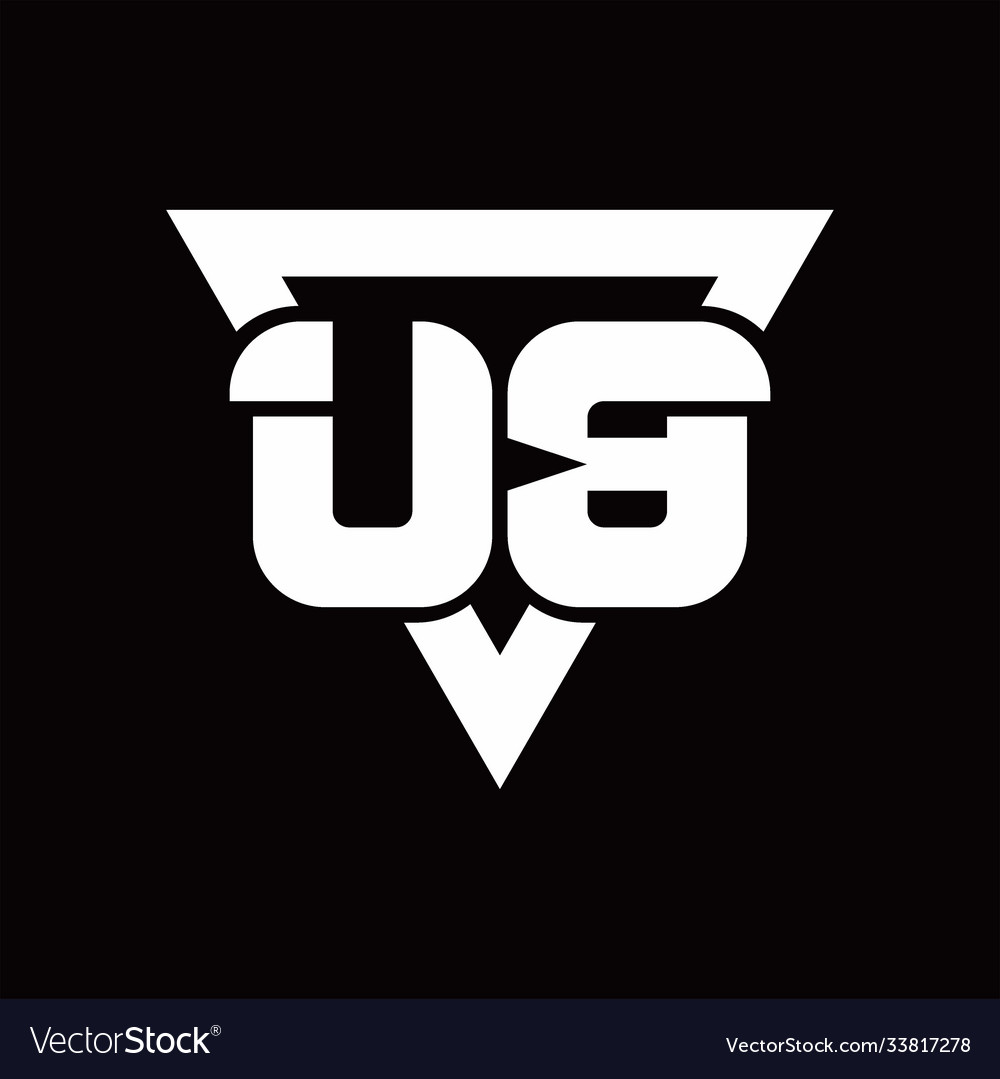 Ub logo monogram with triangle shape rounded