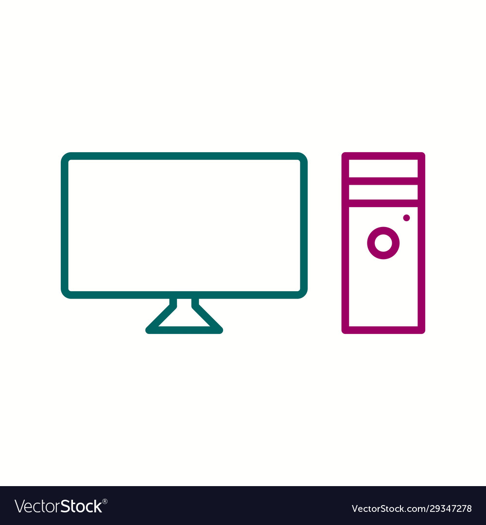 Unique computer line icon