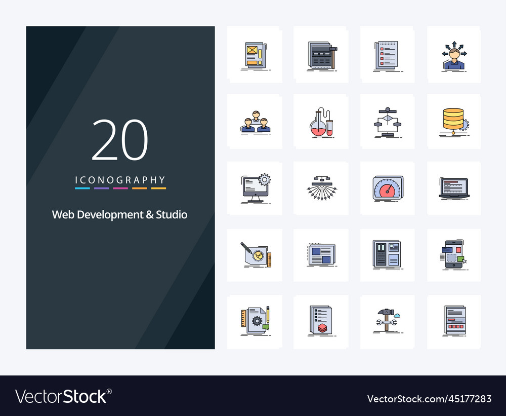 20 web development and studio line filled