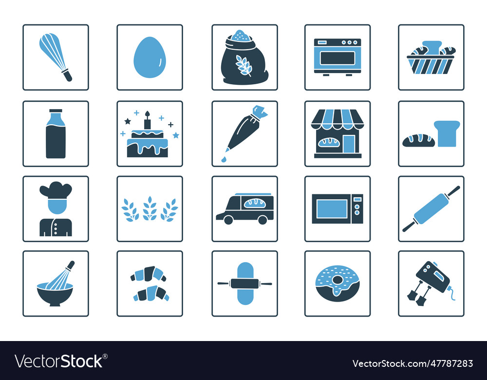 Bakery set icon contains element