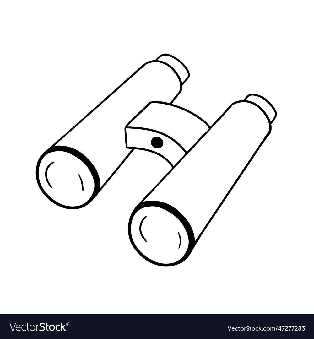 Binoculars doodle sketch isolated on white Vector Image