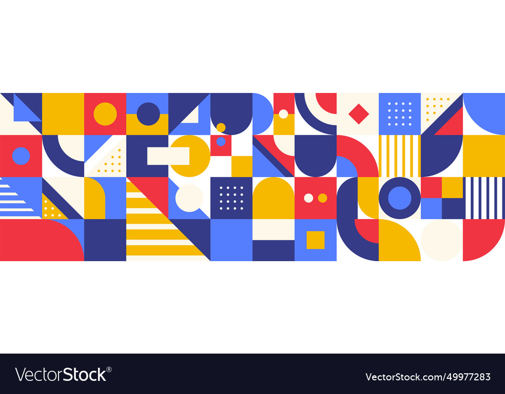 Flat colorful mosaic pattern design banner