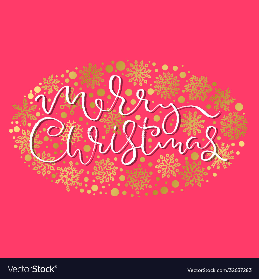 Hand drawn phrase merry christmas modern dry