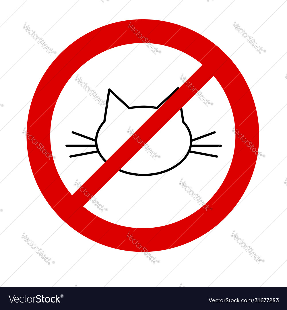 No cat icon prohibited sign animal