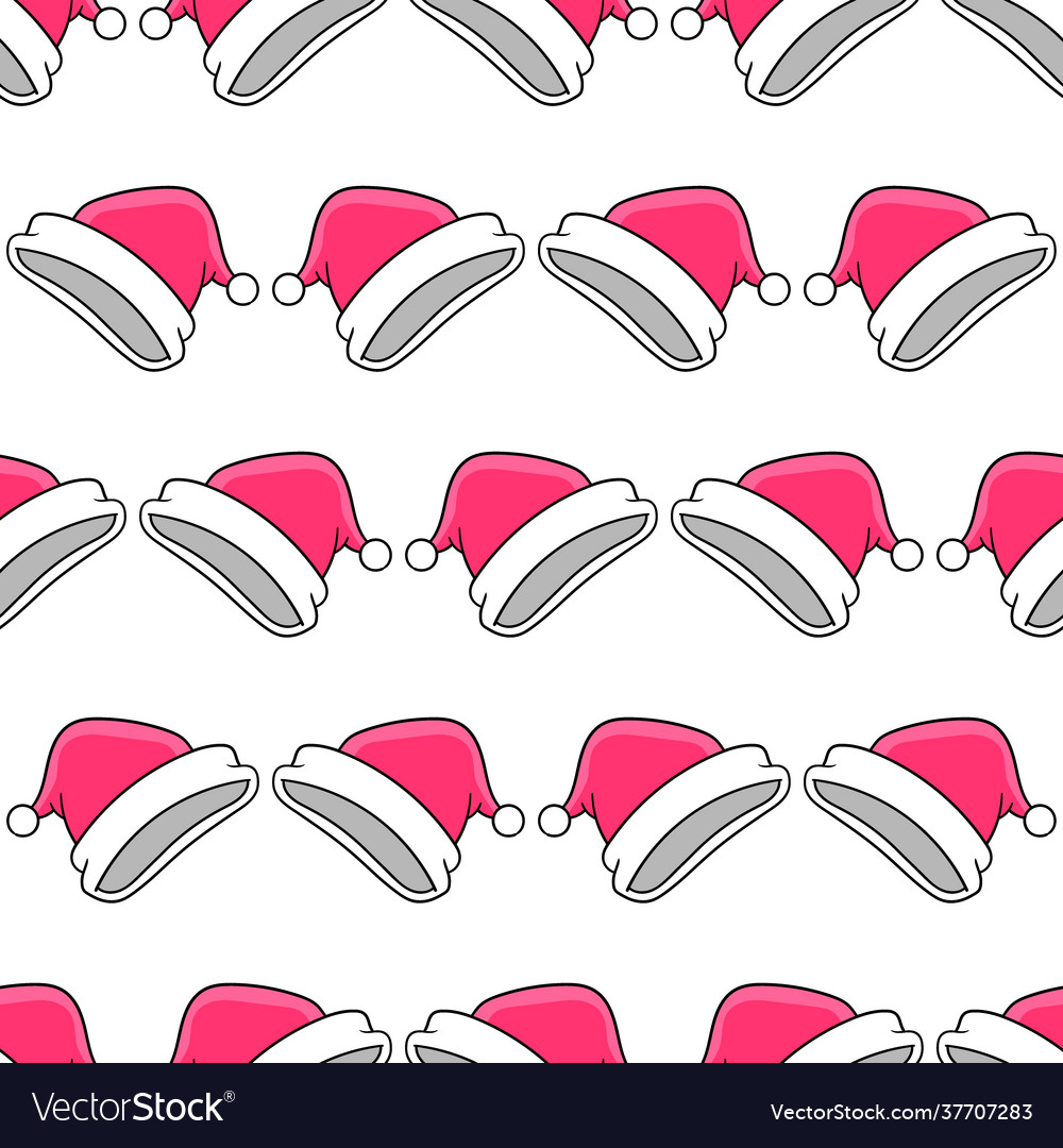 Santa hat seamless pattern textile print repeat