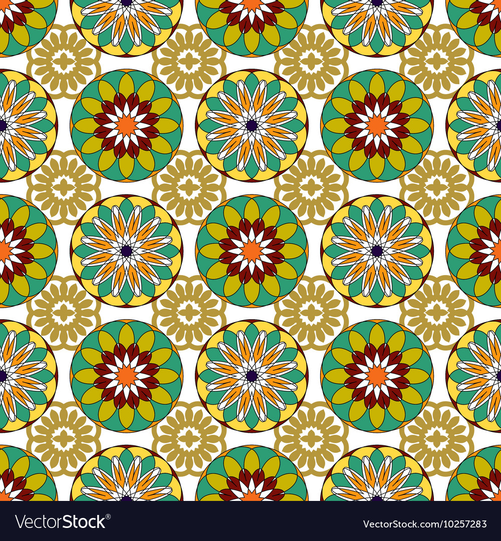 Seamless pattern with Mandalas Royalty Free Vector Image