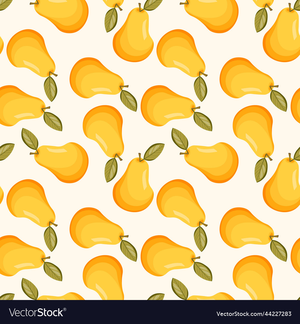 Seamless pattern with pear on white background vector image Seamless pattern with pear on white background
