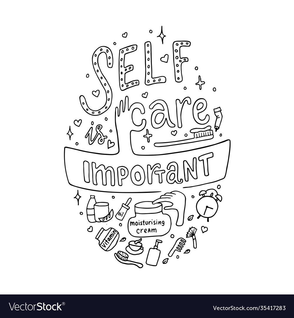 Self care is important lettering quotes