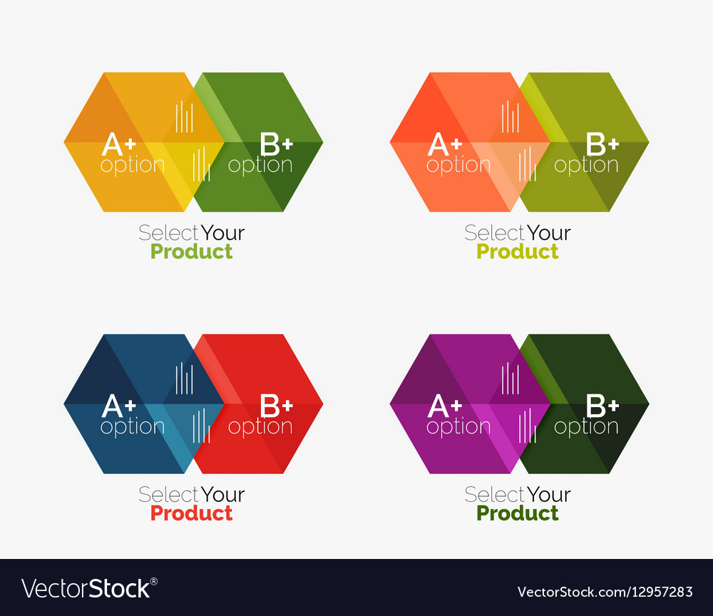 Set of business hexagon layouts with text