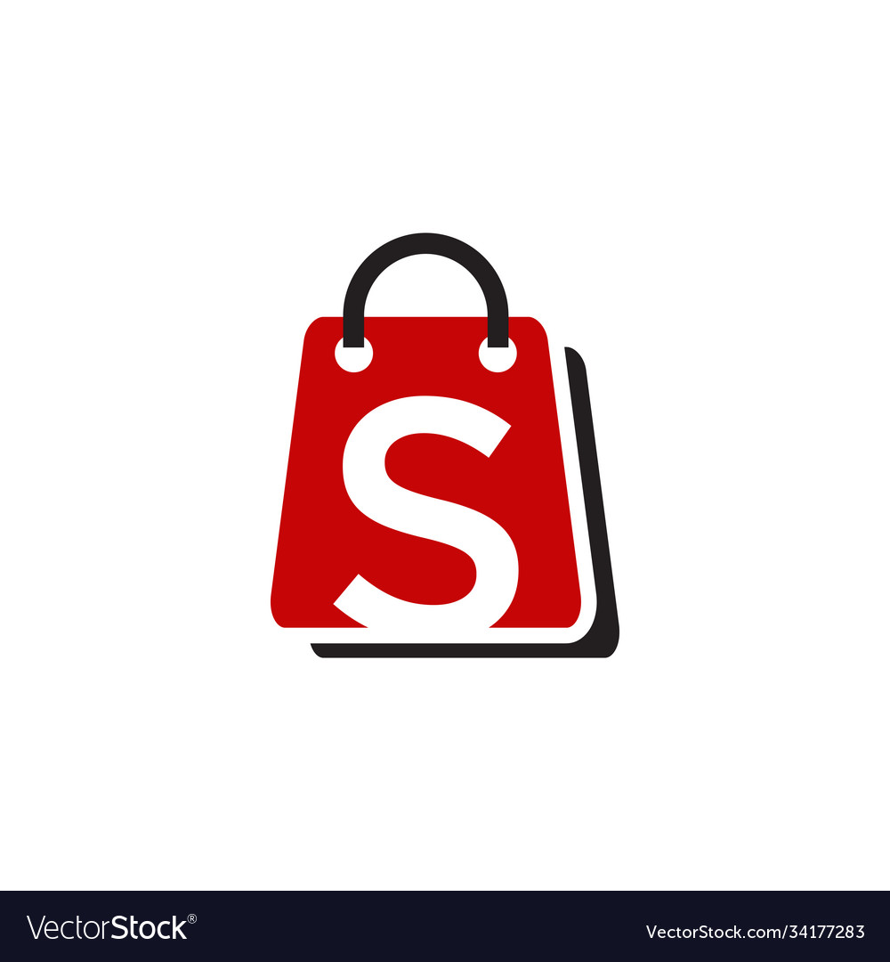 Shopping bag logo incorporated with s letter