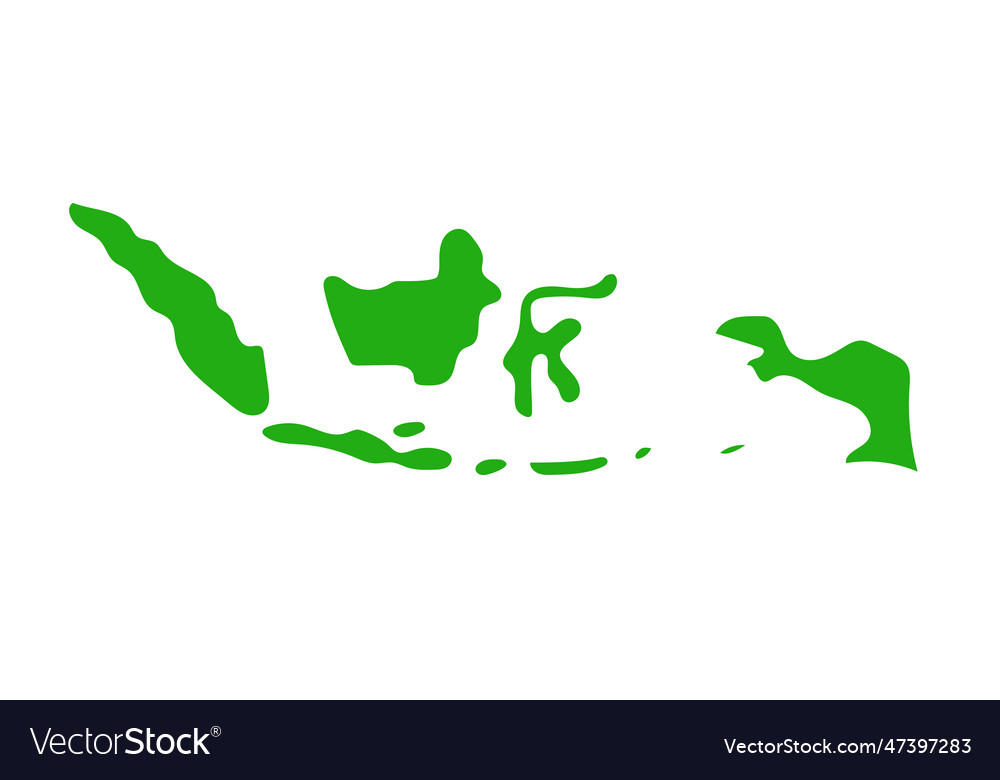 Simple indonesian map or indonesia map Royalty Free Vector