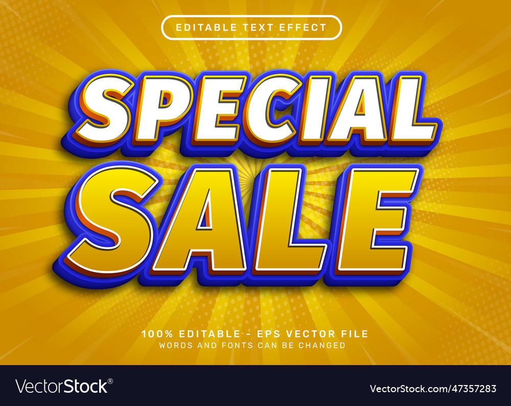 Special sale 3d text effect and editable text Vector Image