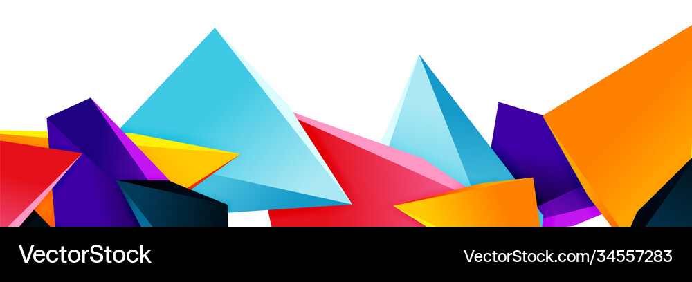 Triangle mosaic abstract background 3d triangular Vector Image
