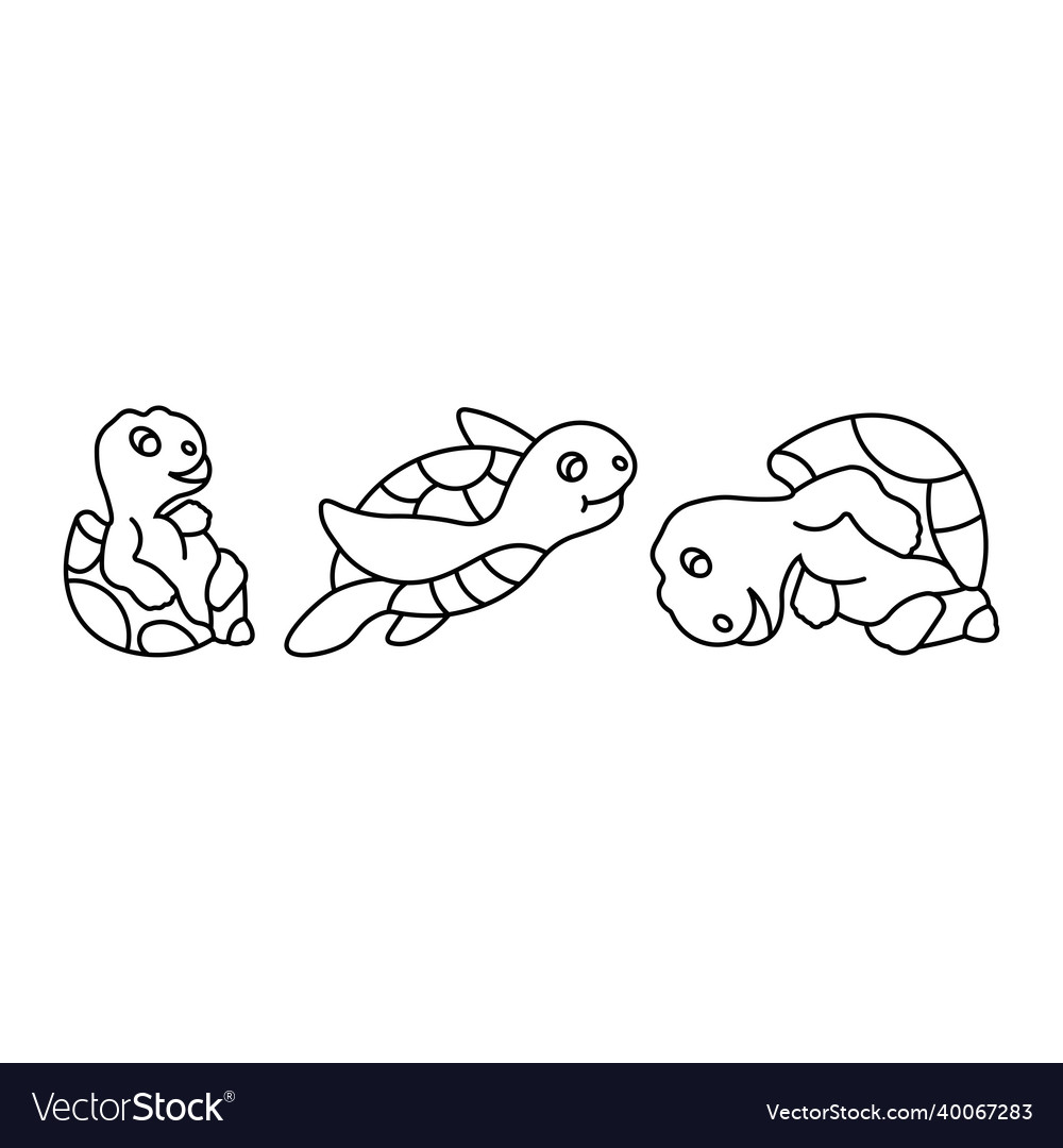 Turtle icons set designed