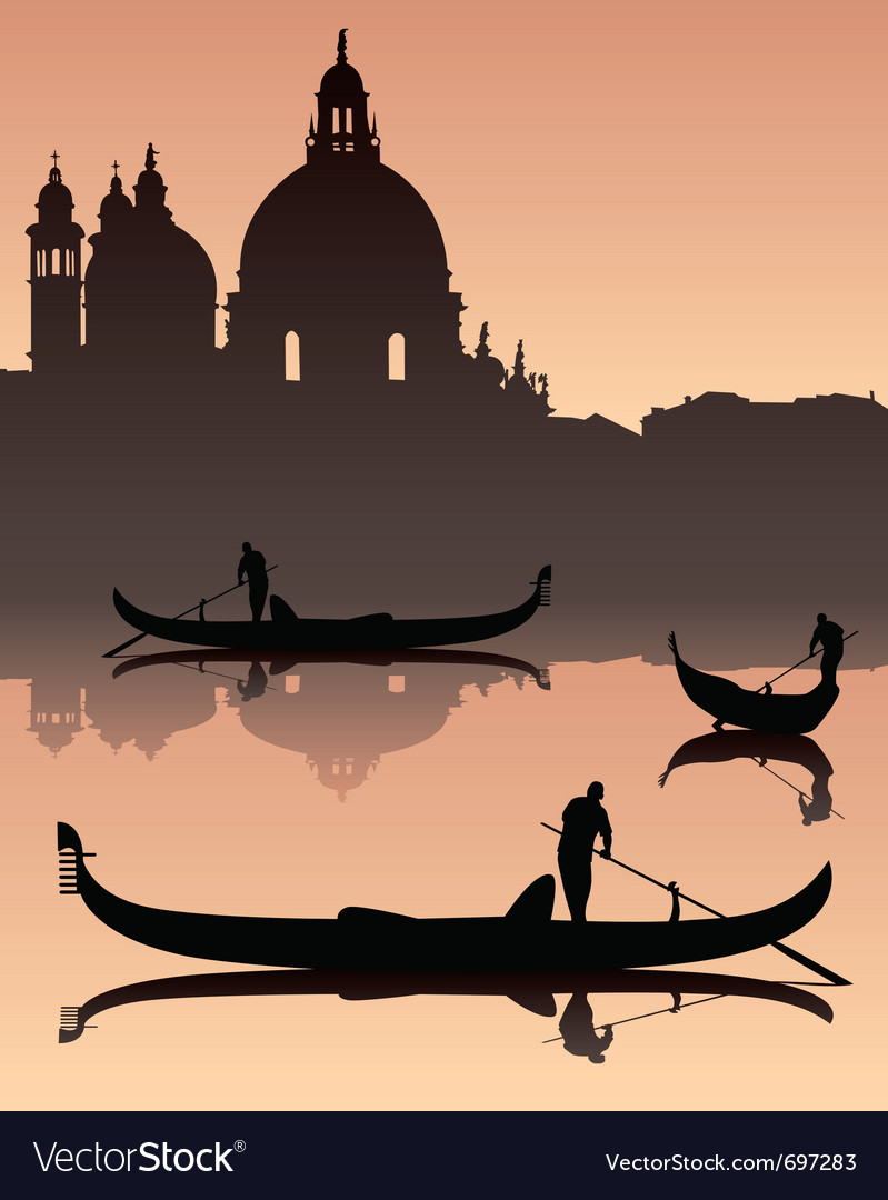 Venetian gondola silhouette