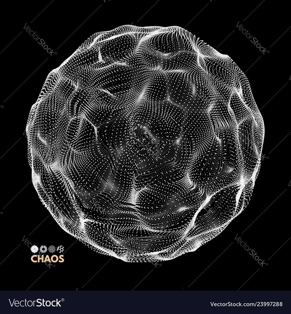 3d abstract sphere array with dynamic particles