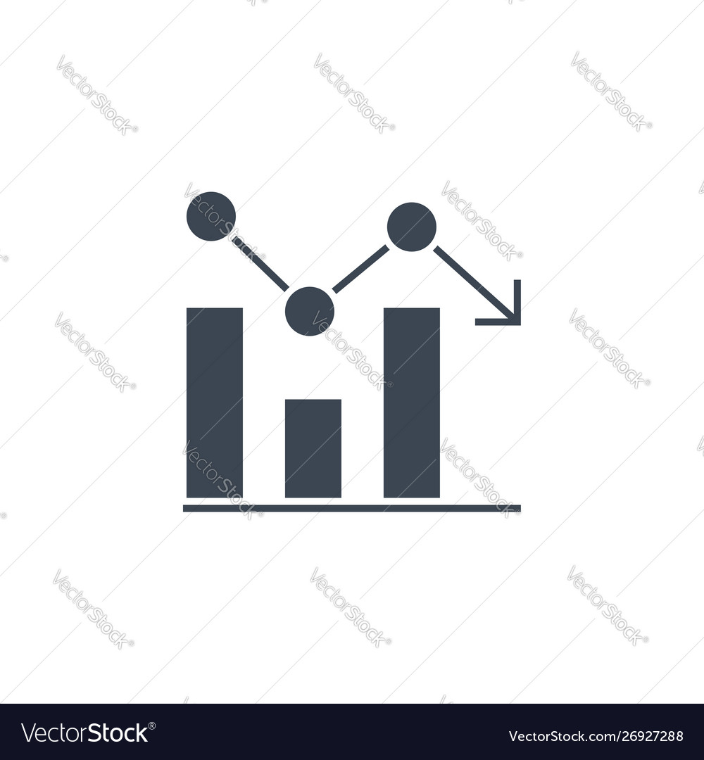 Bar chart related glyph icon Royalty Free Vector Image