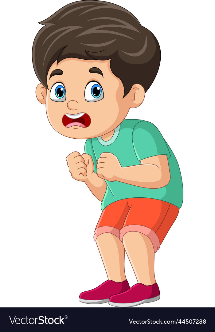 Little boy with scared face Royalty Free Vector Image