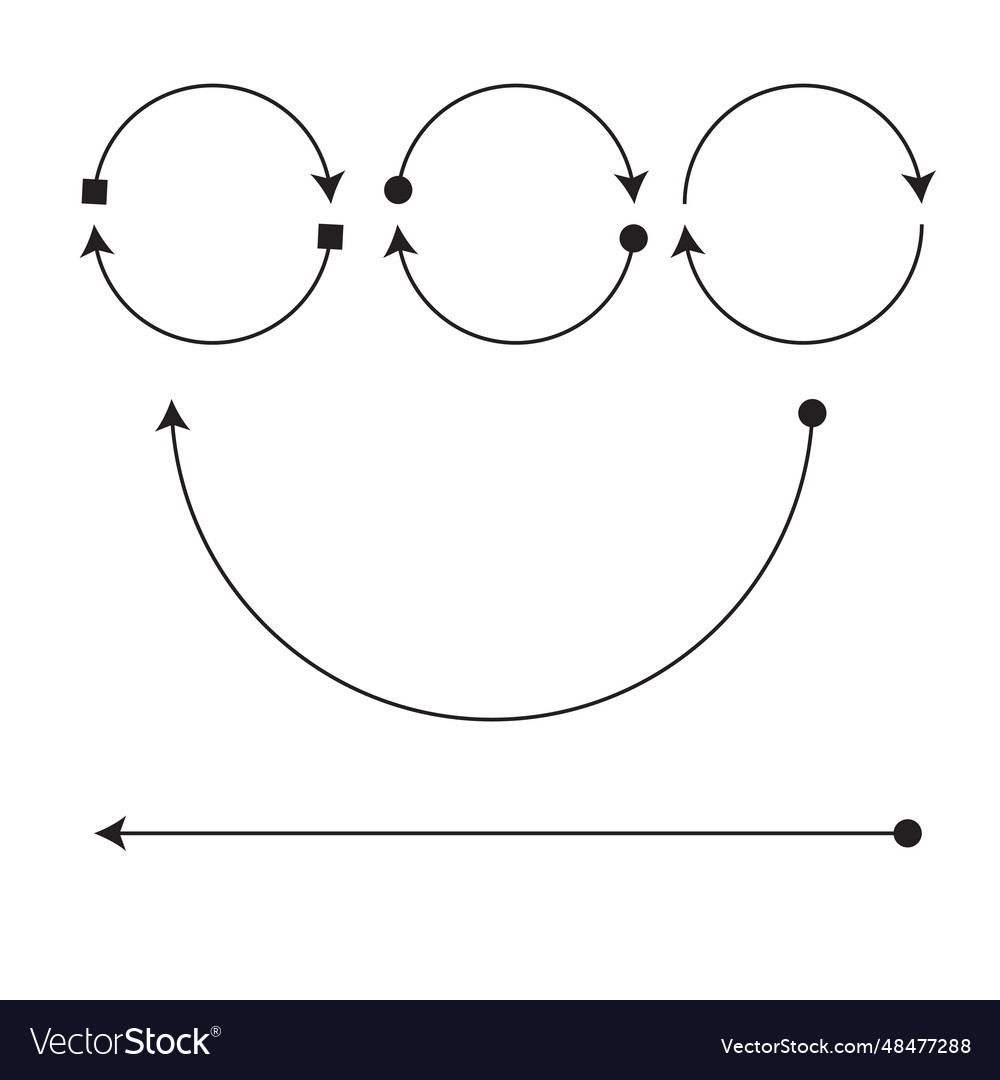 Circle lines arrow set curve