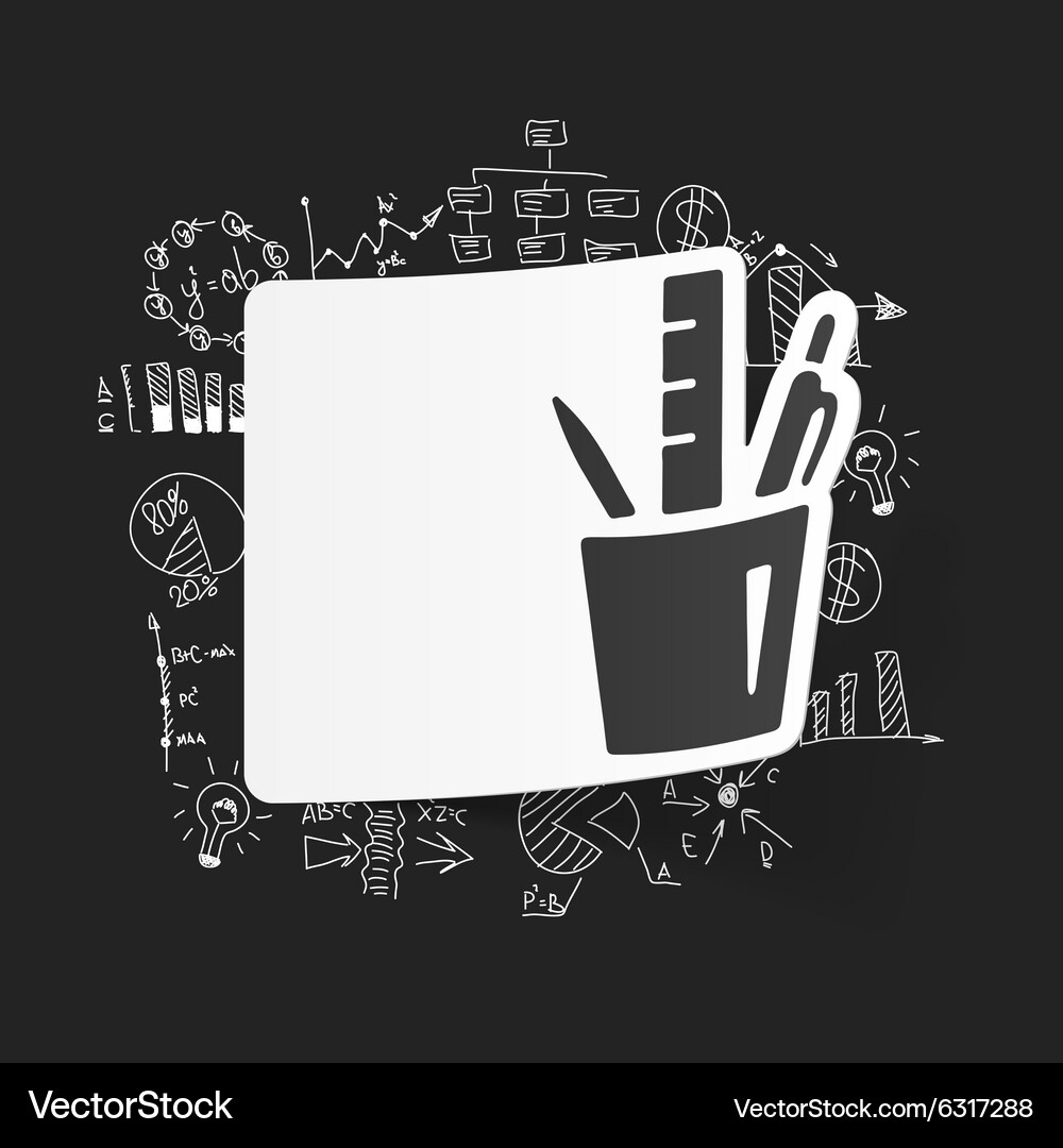 Drawing business formulas stationery tools Vector Image
