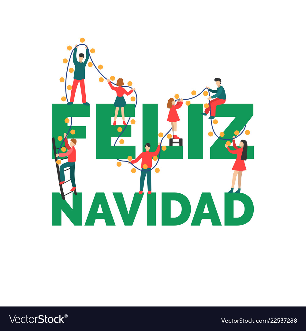 Feliz navidad handwritten phrase translated from