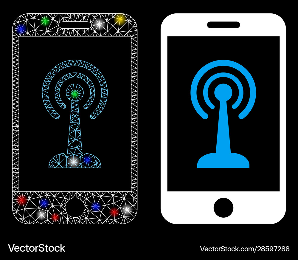 Glowing mesh carcass smartphone radio control icon