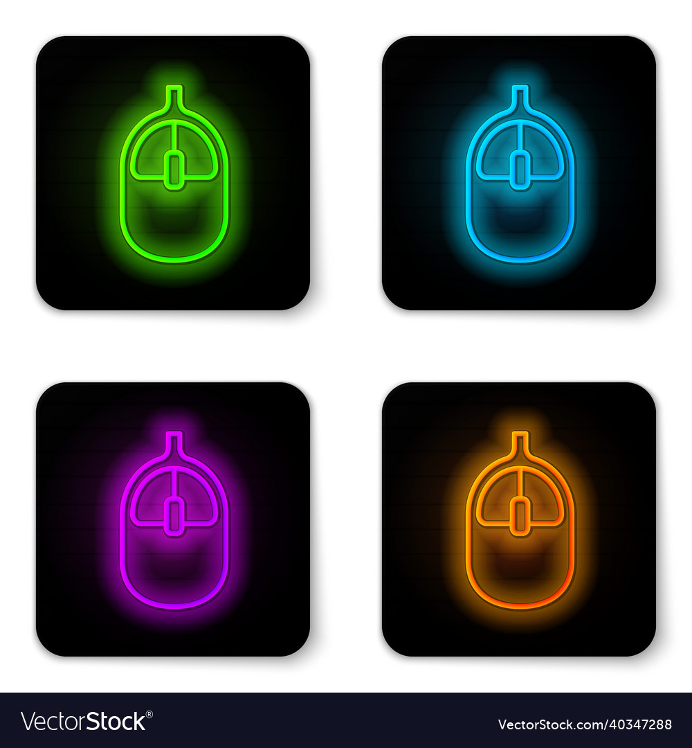 Glowing neon line computer mouse icon isolated Vector Image Glowing neon line computer mouse icon isolated