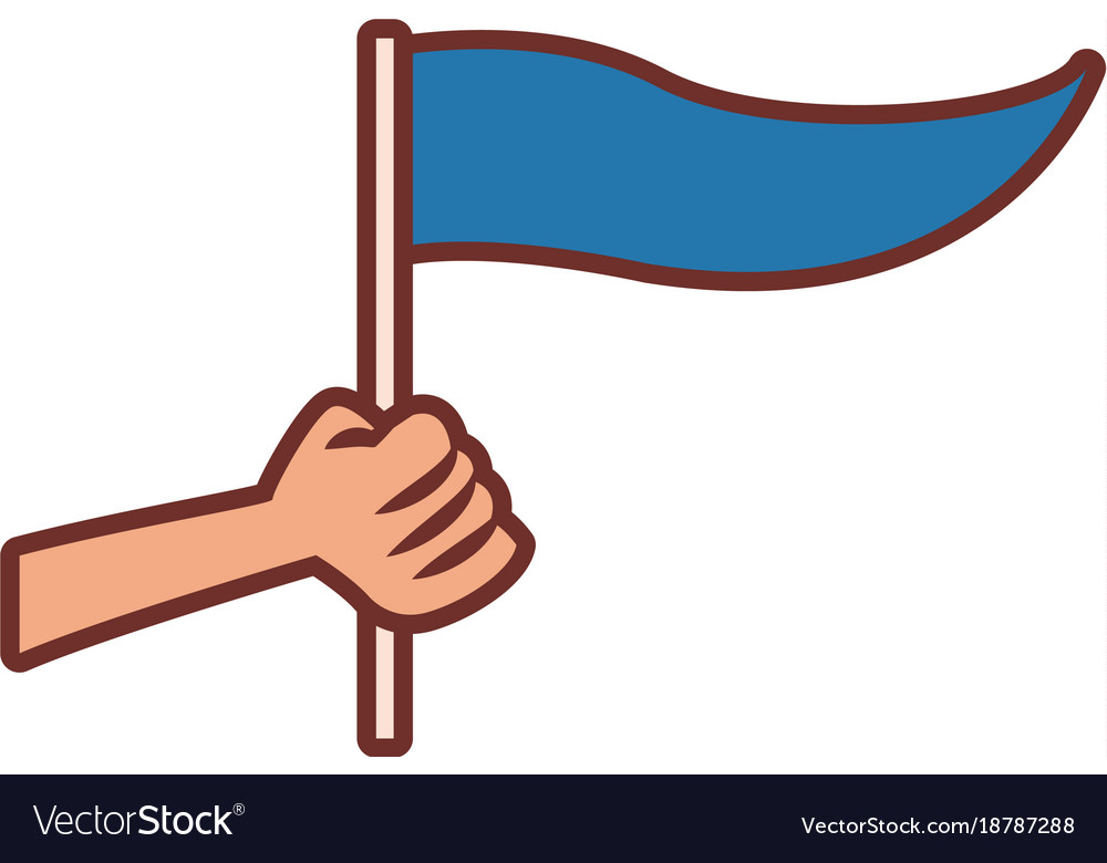 Hand holding a flag