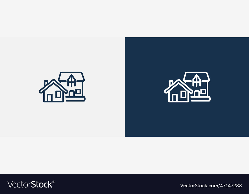 Houses icon outline from real estate