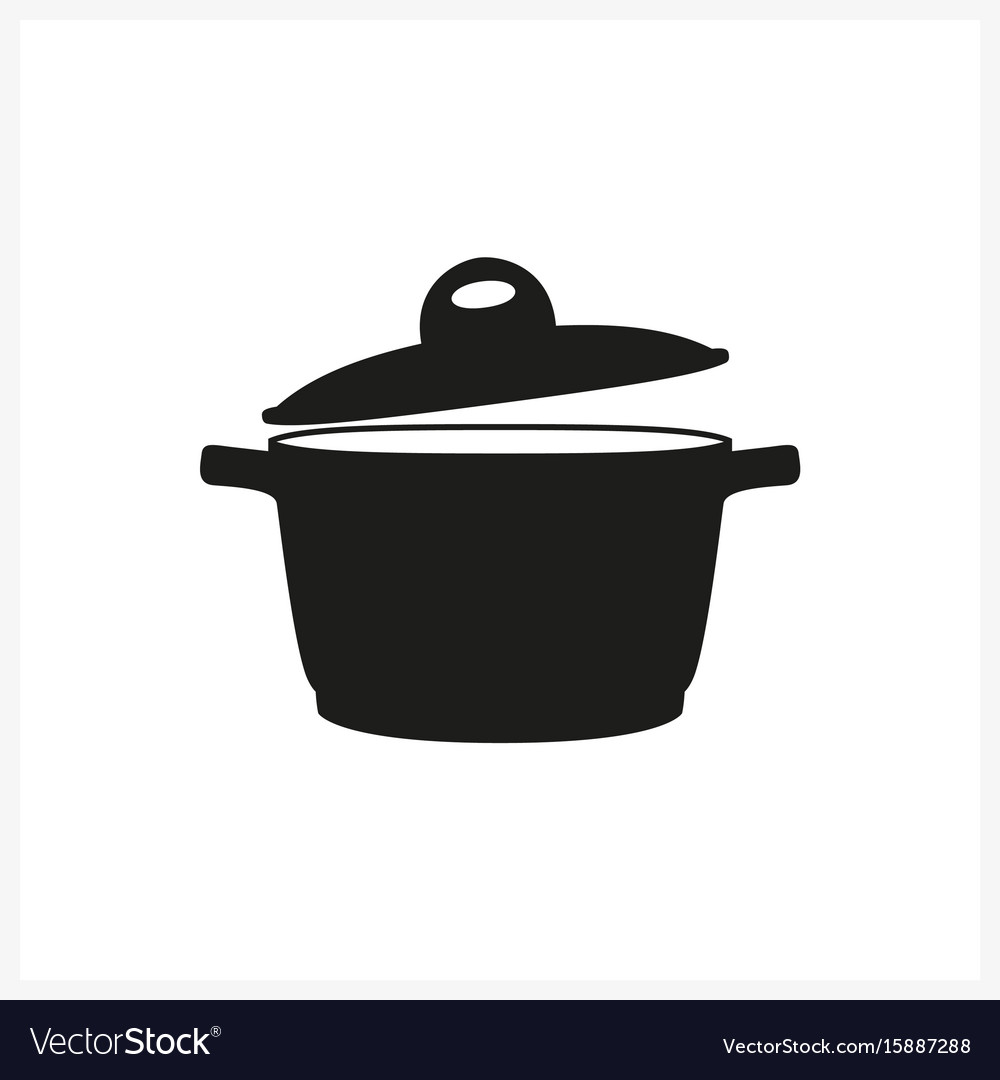 Pot icon in simple monochrome style