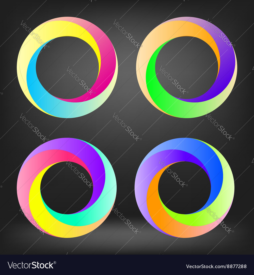 Set of colorful circle icons