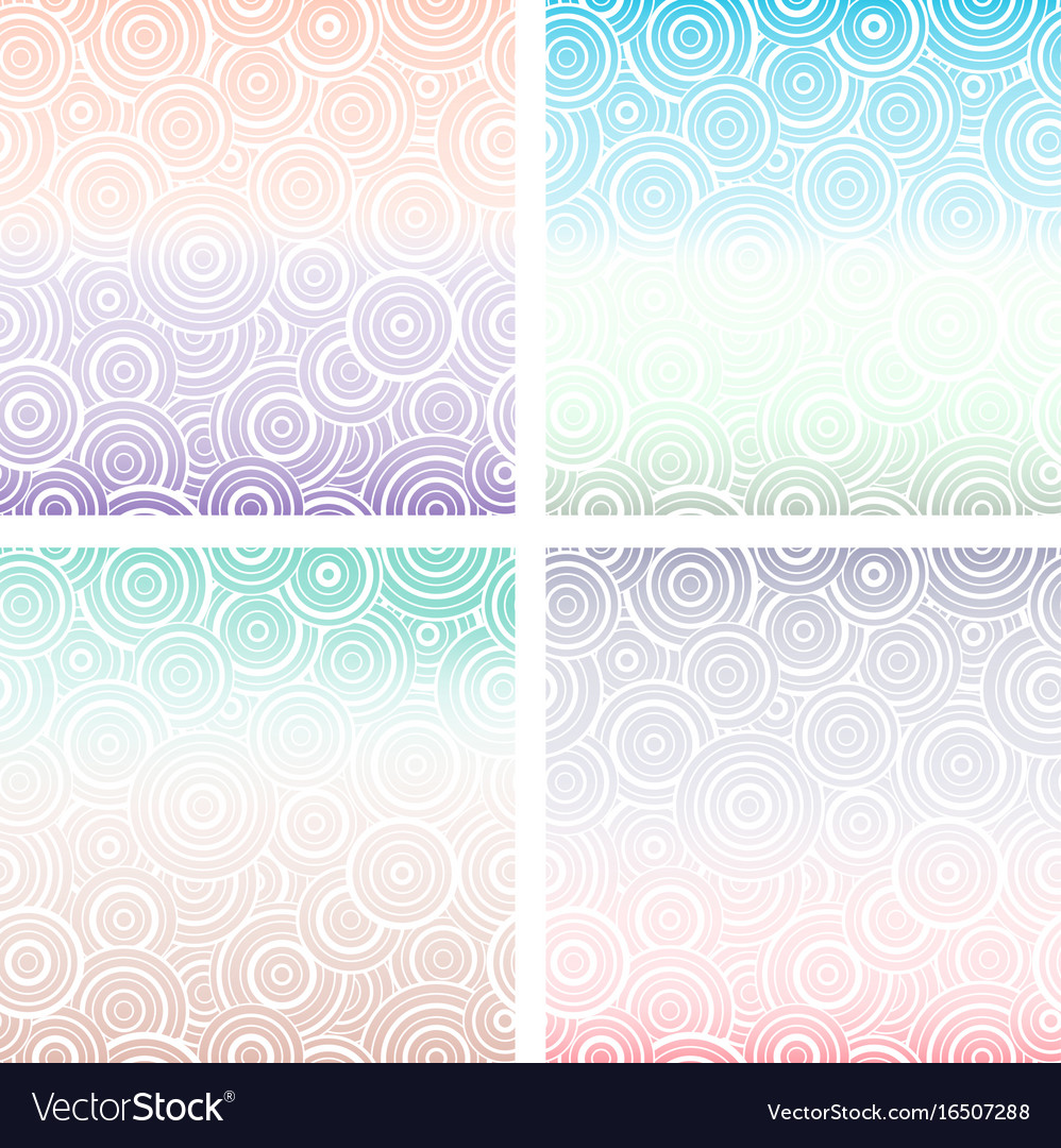 Set of seamless pattern with white circles