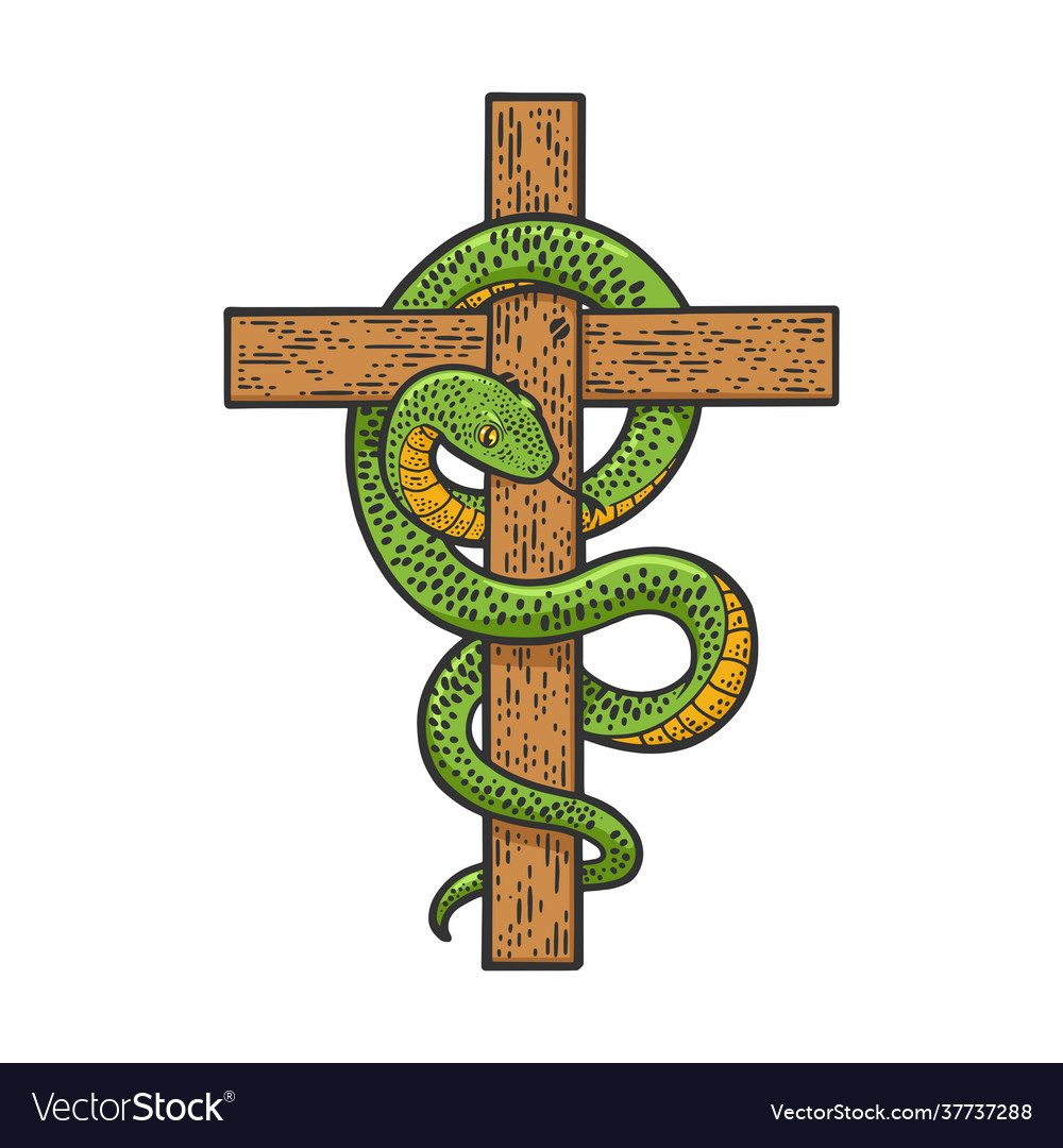 Snake on cross sketch