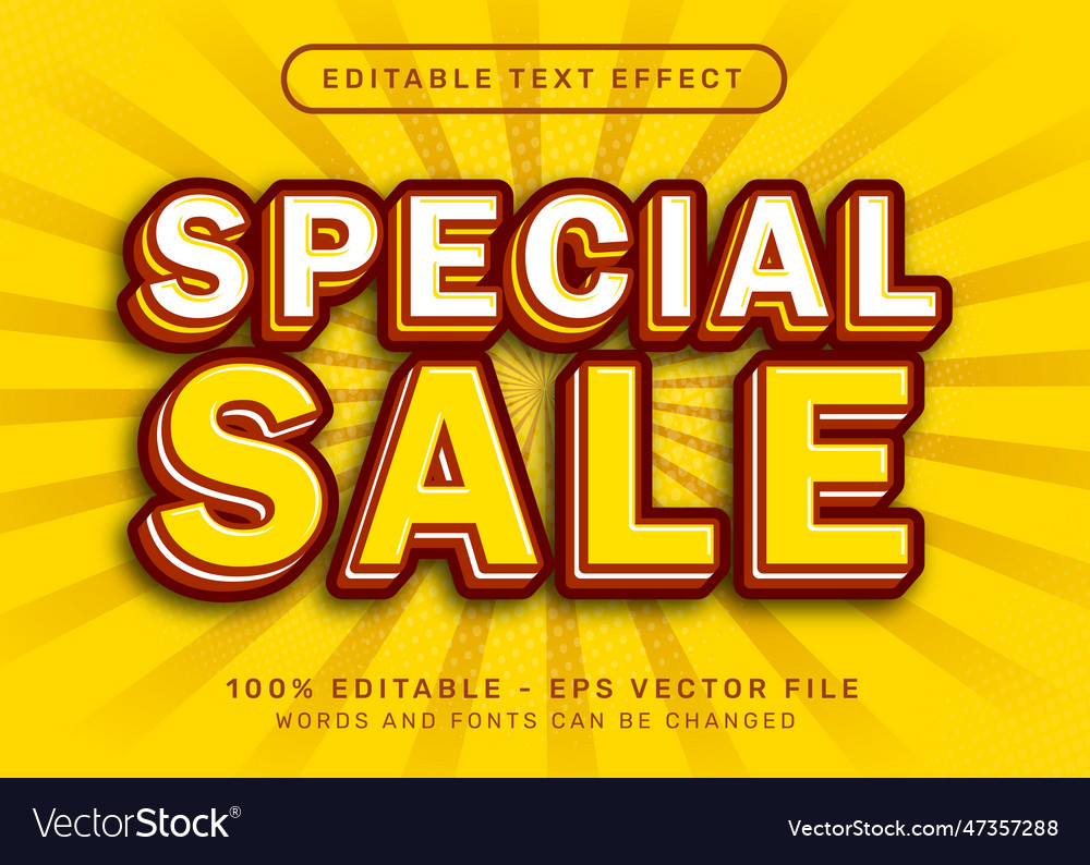 Special sale 3d text effect and editable Vector Image