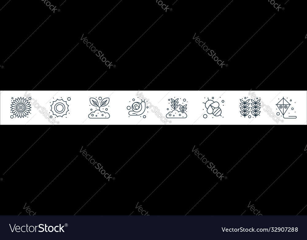 Spring line icons linear set quality