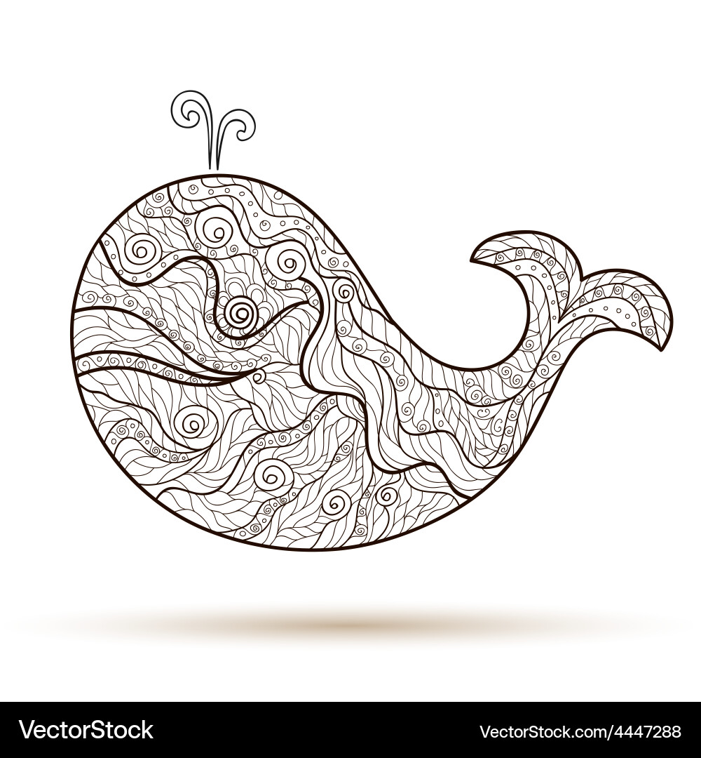Stylized whale Royalty Free Vector Image - VectorStock