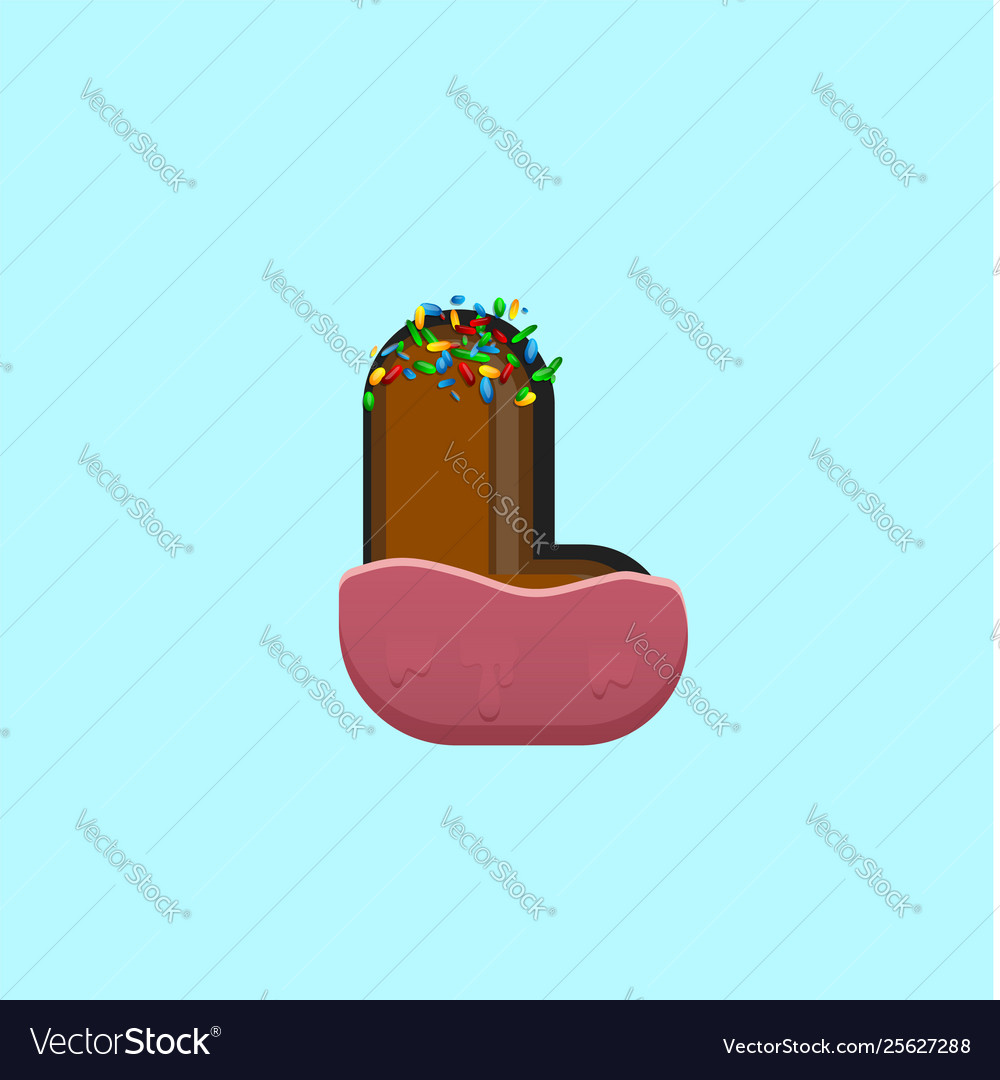 Sweet character from a fontset vector image Sweet character from a fontset
