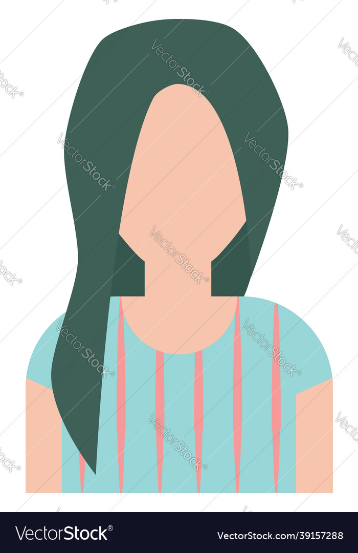 Woman in a blue shirt on white background