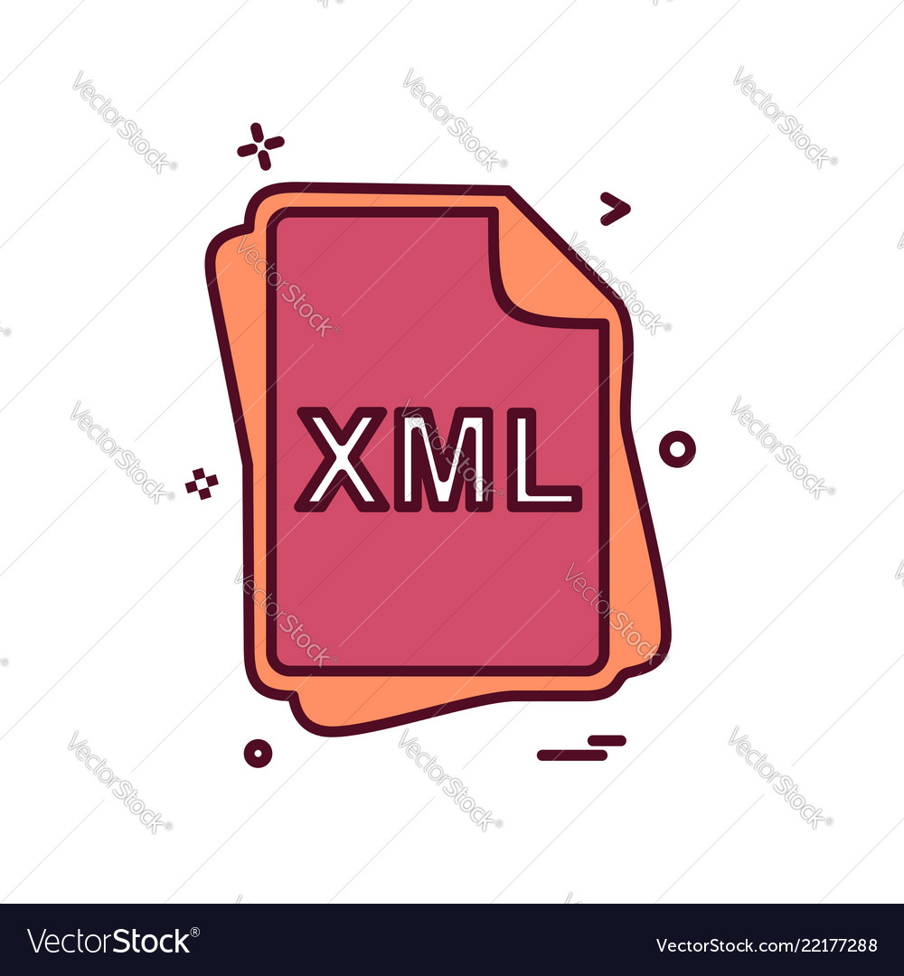 Xml file type icon design vector image Xml file type icon design